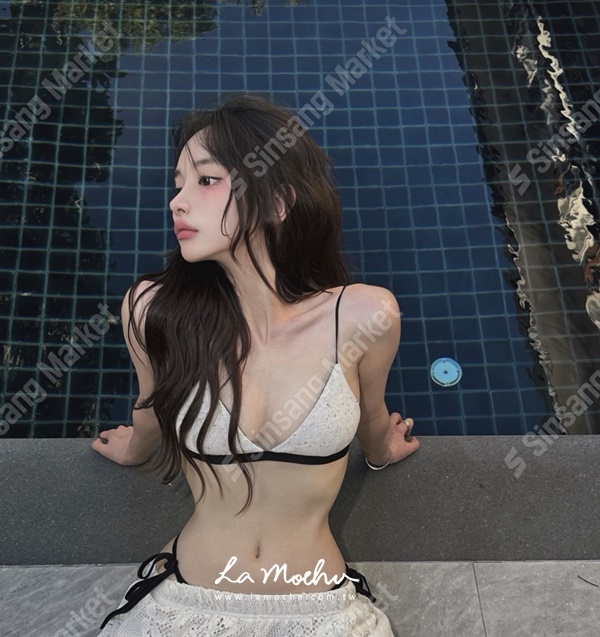 碎點毛巾拼色比基尼